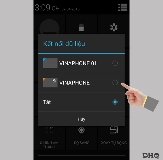 Chọn Sim vào mạng